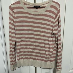 Banana Republic pink and cream long sleeve stripe top